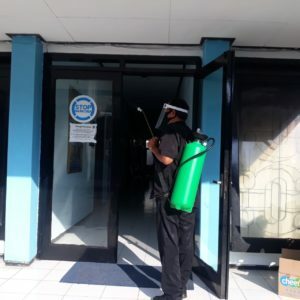 Berjemur Pagi dan Penyemprotan Disinfektan