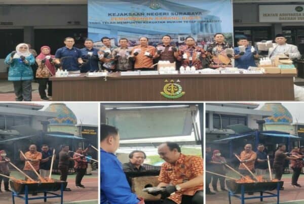 BNN Kota Surabaya Hadiri Kegiatan Pemusnahan Barang Bukti di Kejaksaan Negeri Surabaya