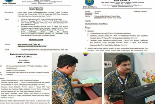 BNN Kota Surabaya Laksanakan Kegiatan Penyusunan Konsep Surat dan Nota Dinas