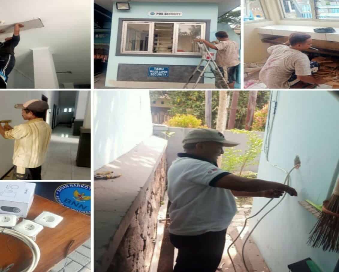 Pengawasan Proses Renovasi Ruang Tunggu Anak Gedung A dan Pos Satpam Kantor BNN Kota Surabaya