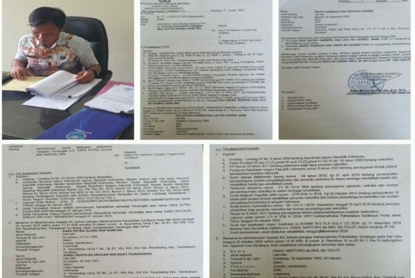 Pemeriksaan Dokumen Persyaratan Permohonan Asesmen Terpadu dari Polrestabes Surabaya