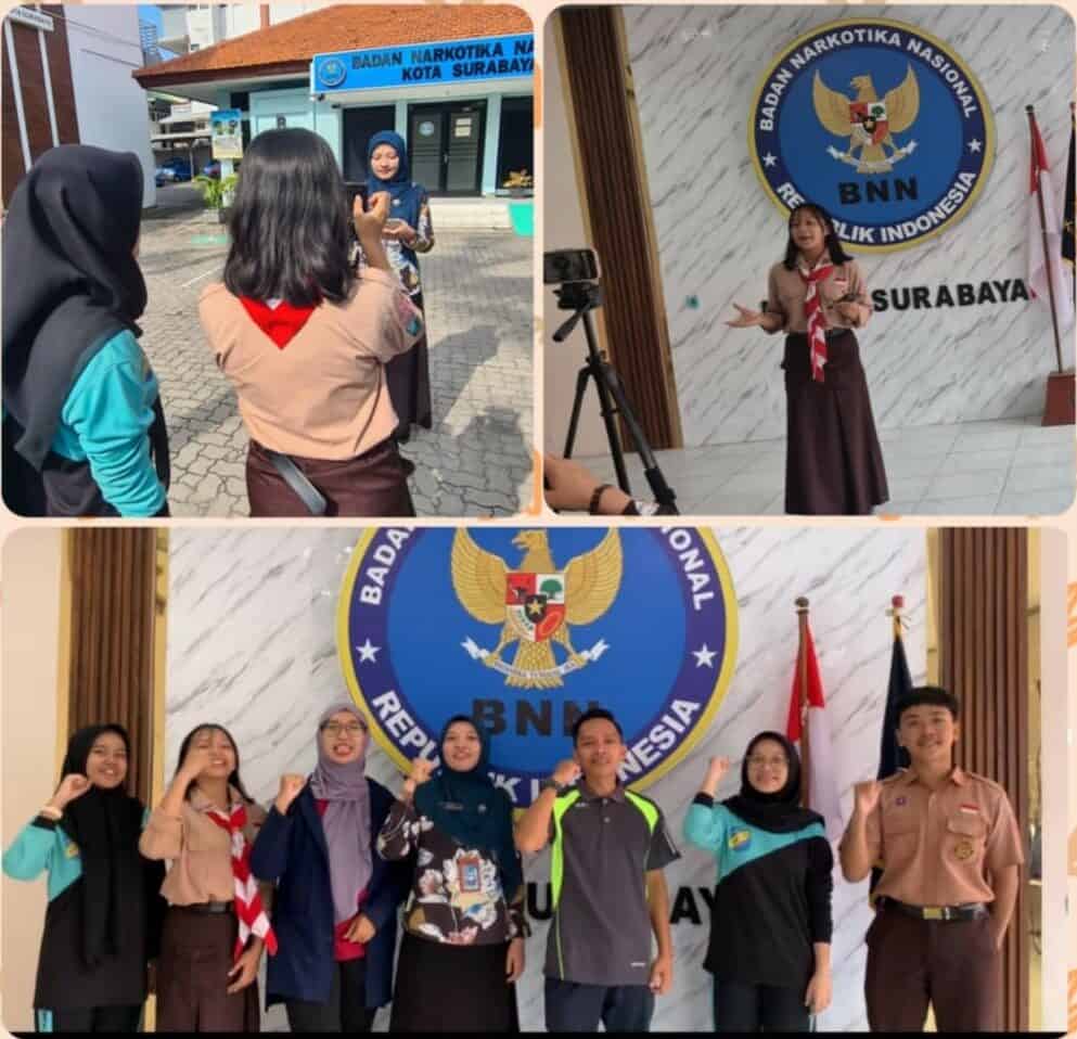 Pendampingan Pembuatan Konten TikTok Challenge oleh Penggiat SMPN 8 Surabaya di BNN Kota Surabaya Pendampingan Pembuatan Konten TikTok Challenge oleh Penggiat SMPN 8 Surabaya di BNN Kota Surabaya