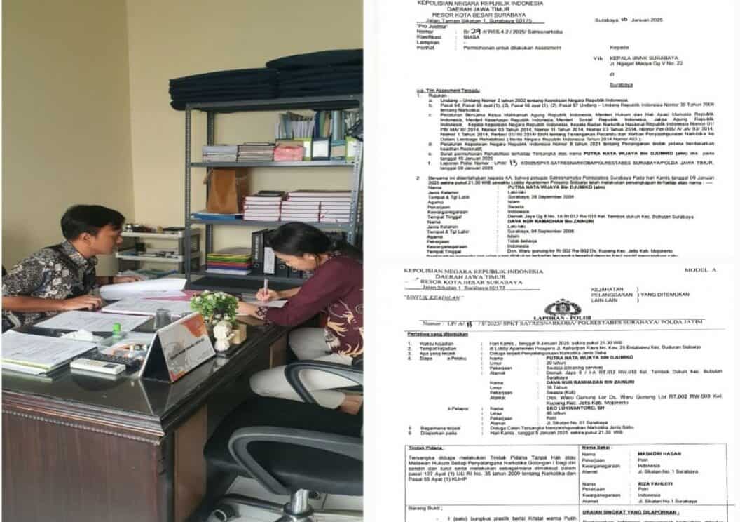Pemeriksaan dan Penelitian Dokumen Persyaratan Permohonan Asesmen Terpadu dari Polrestabes Surabaya