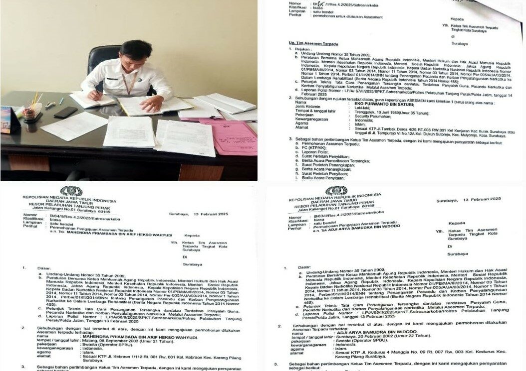 BNN Kota Surabaya Lakukan Pemeriksaan Dokumen Permohonan Asesmen Terpadu BNN Kota Surabaya Lakukan Pemeriksaan Dokumen Permohonan Asesmen Terpadu